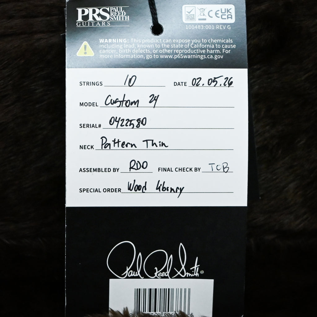 PRS Custom 24 Wood Library w/ 10-Top, Brazilian Rosewood, & McCarty III Pickups- Faded Blue Jean 2026 (0422580)