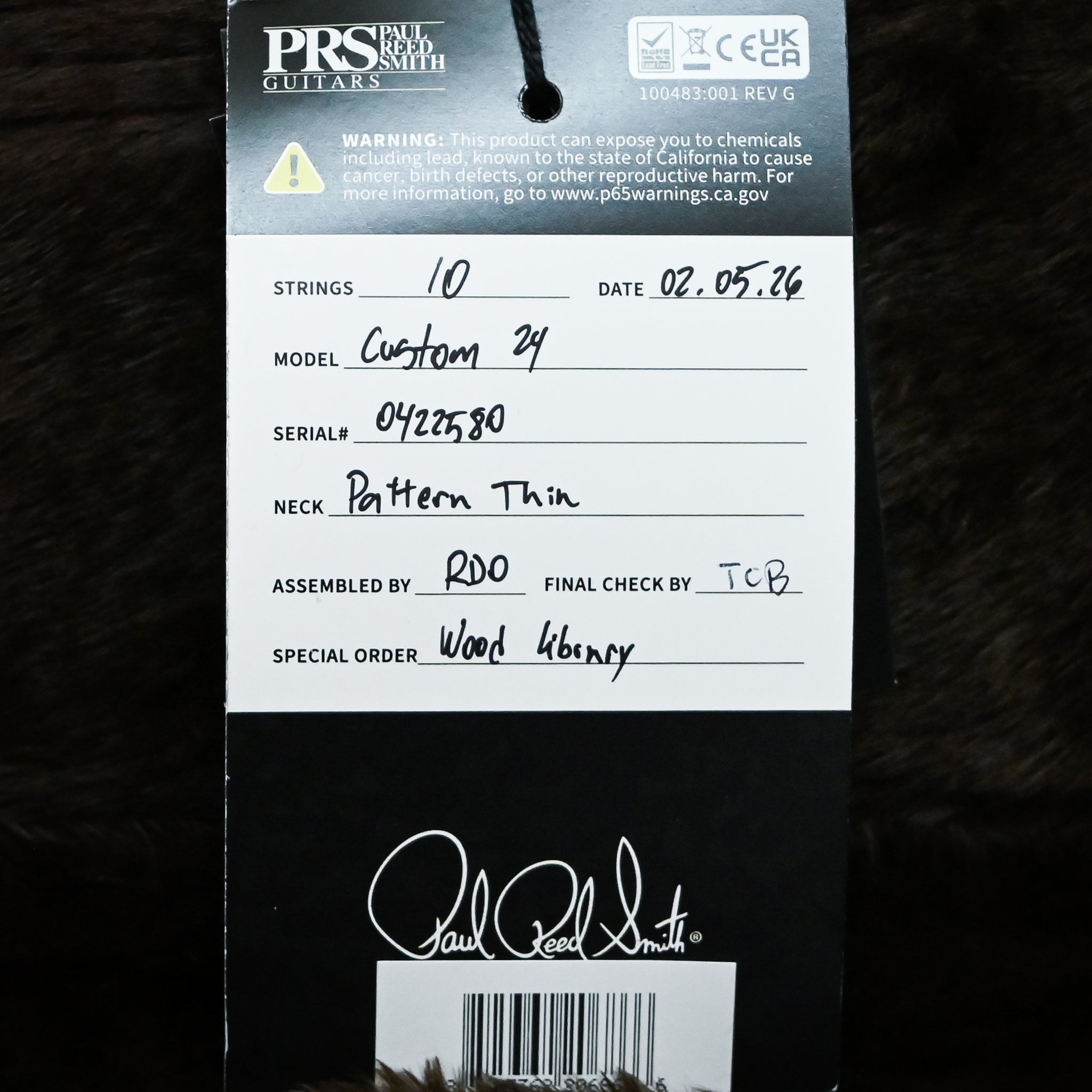 PRS Custom 24 Wood Library w/ 10-Top, Brazilian Rosewood, & McCarty III Pickups- Faded Blue Jean 2026 (0422580)