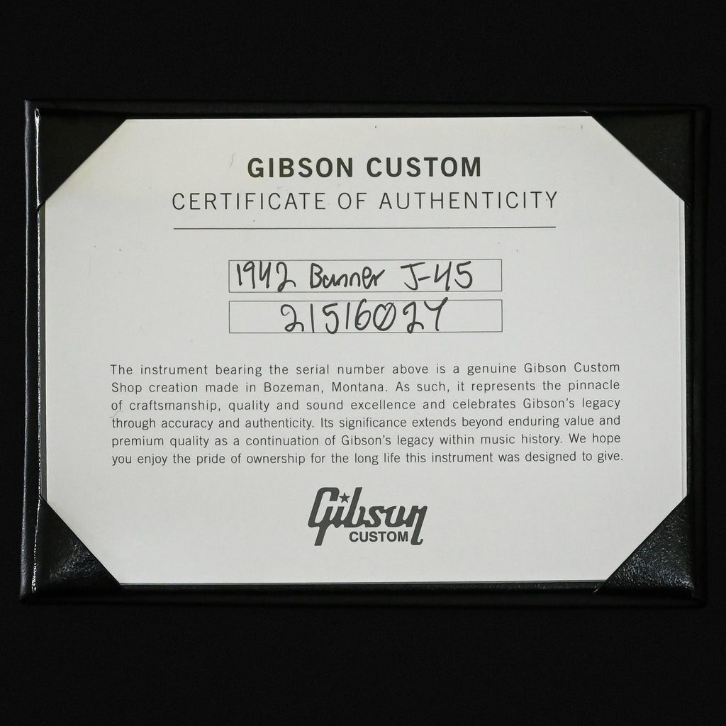 Gibson Custom 1942 Banner J-45 Reissue- Vintage Sunburst 2026 (21516027)