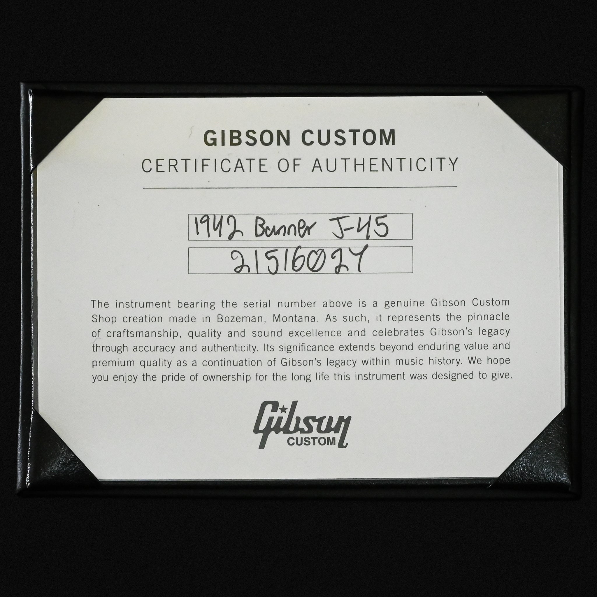Gibson Custom 1942 Banner J-45 Reissue- Vintage Sunburst 2026 (21516027)