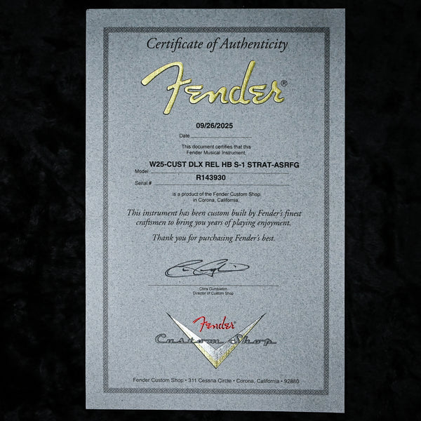 Fender Custom Shop Deluxe Stratocaster w/ Seymour Duncan SH4 Humbucker, Relic/ Closet Classic Hardware- Aged Surf Green 2025 (R143930)