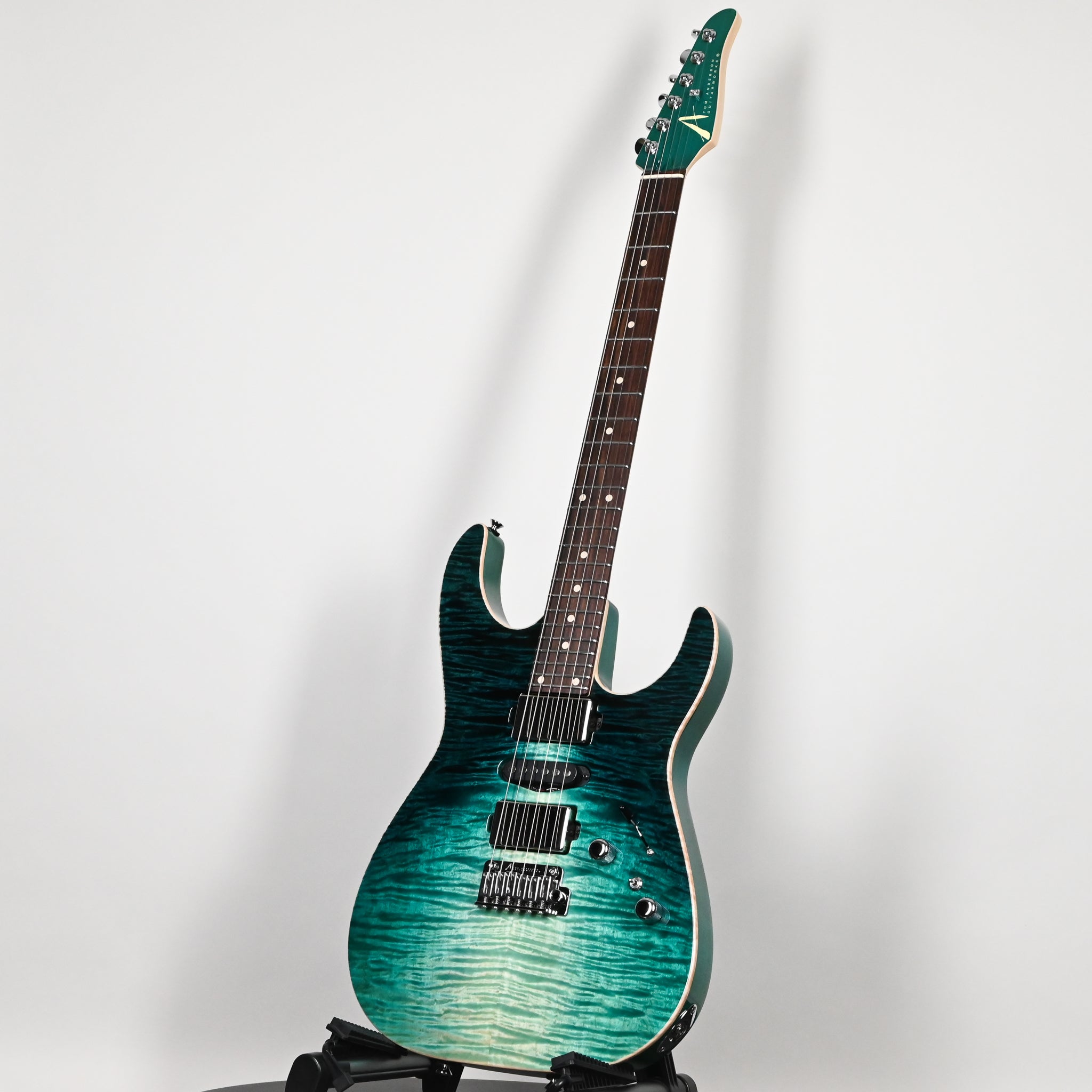 Tom Anderson Custom Angel Electric Guitar- Teal Wake Surf w/ Binding 2026 (07-11-26A)