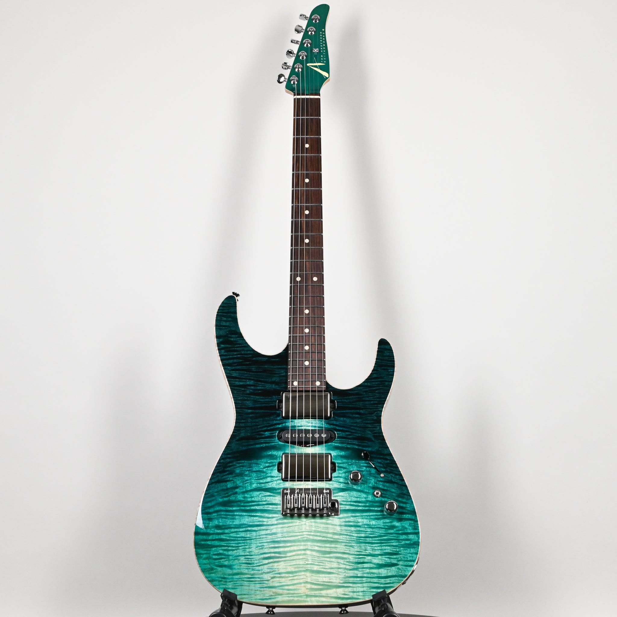 Tom Anderson Custom Angel Electric Guitar- Teal Wake Surf w/ Binding 2026 (07-11-26A)