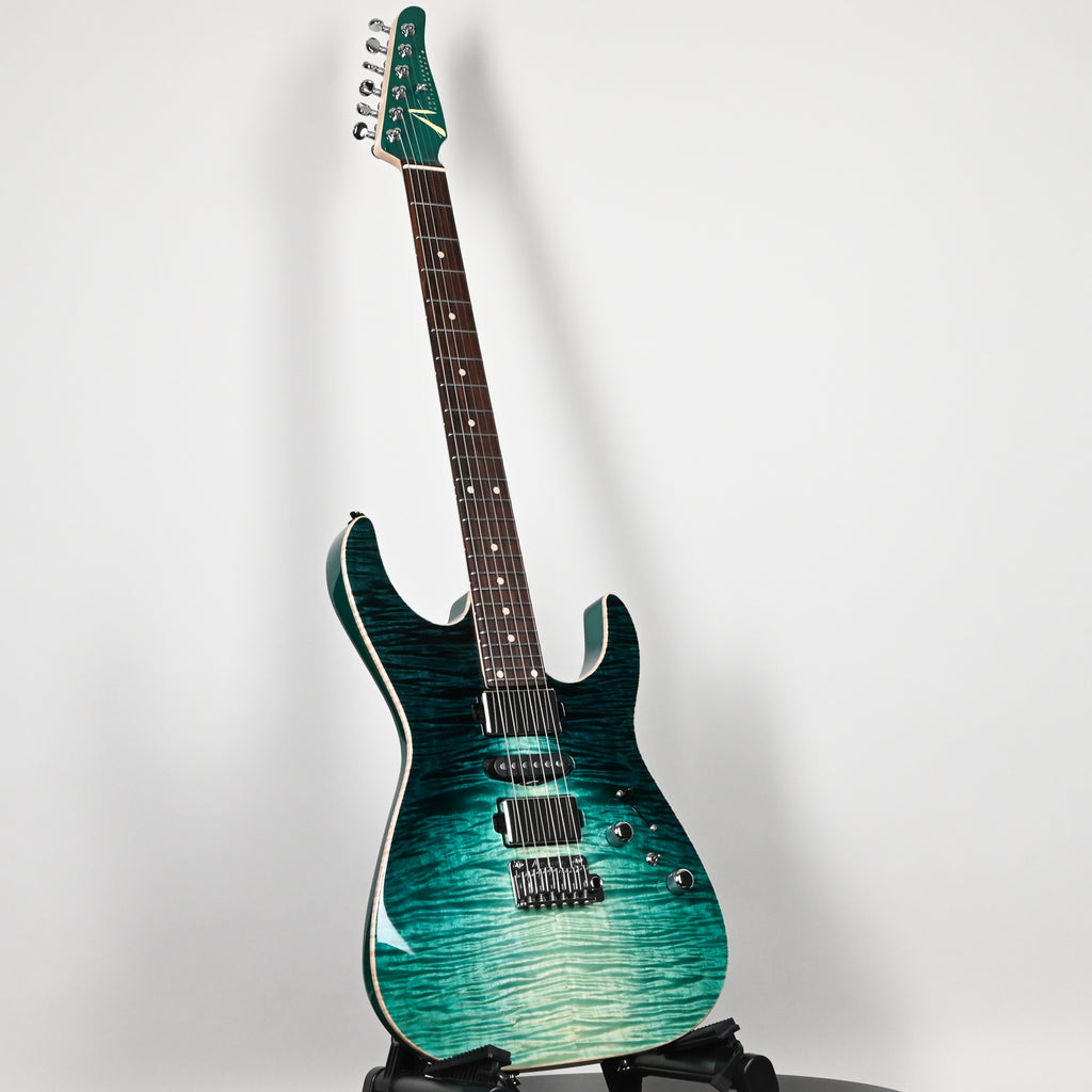 Tom Anderson Custom Angel Electric Guitar- Teal Wake Surf w/ Binding 2026 (07-11-26A)