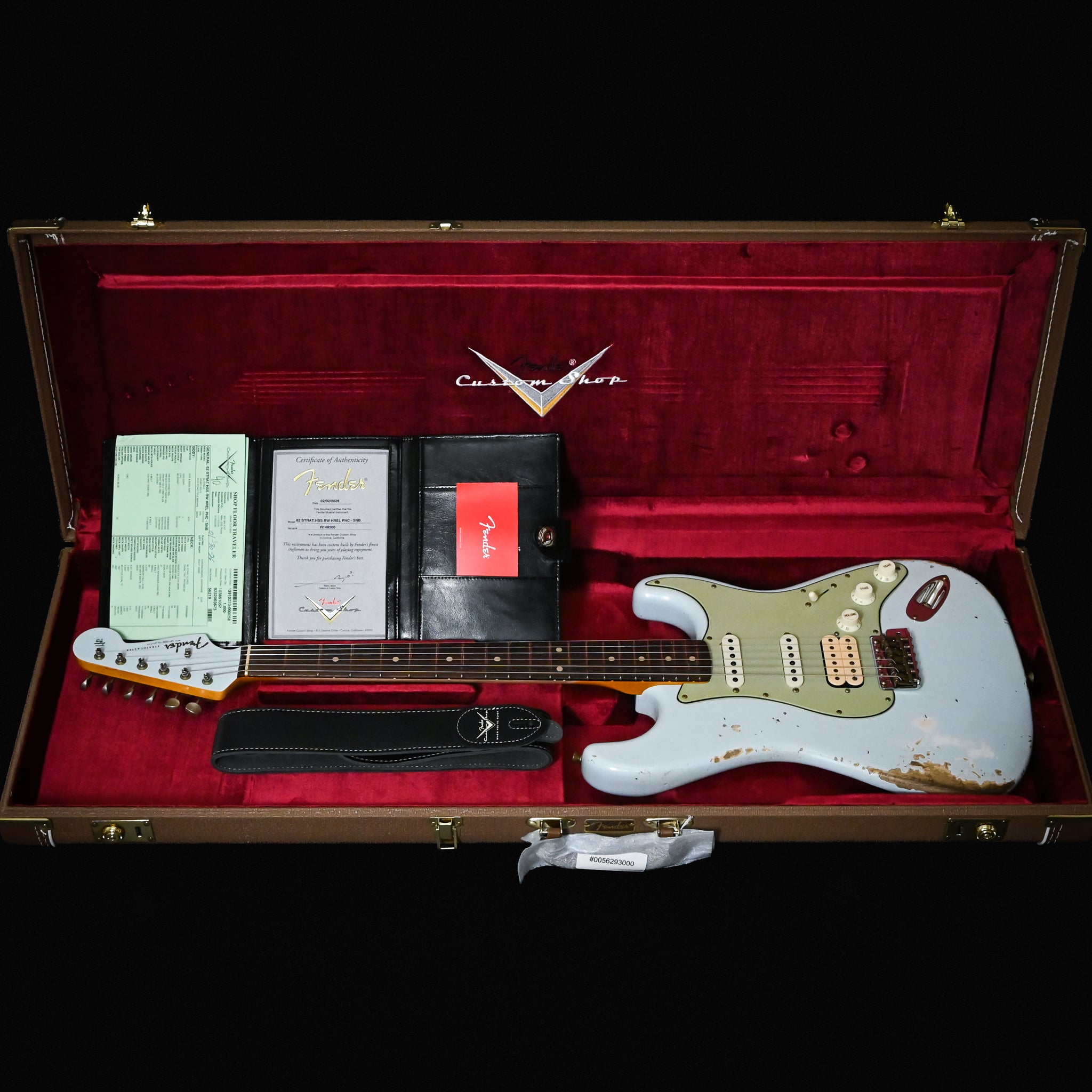Fender Custom Shop '62 Stratocaster HSS w/ Painted Headcap, Heavy Relic- Sonic Blue 2026 (R148560)