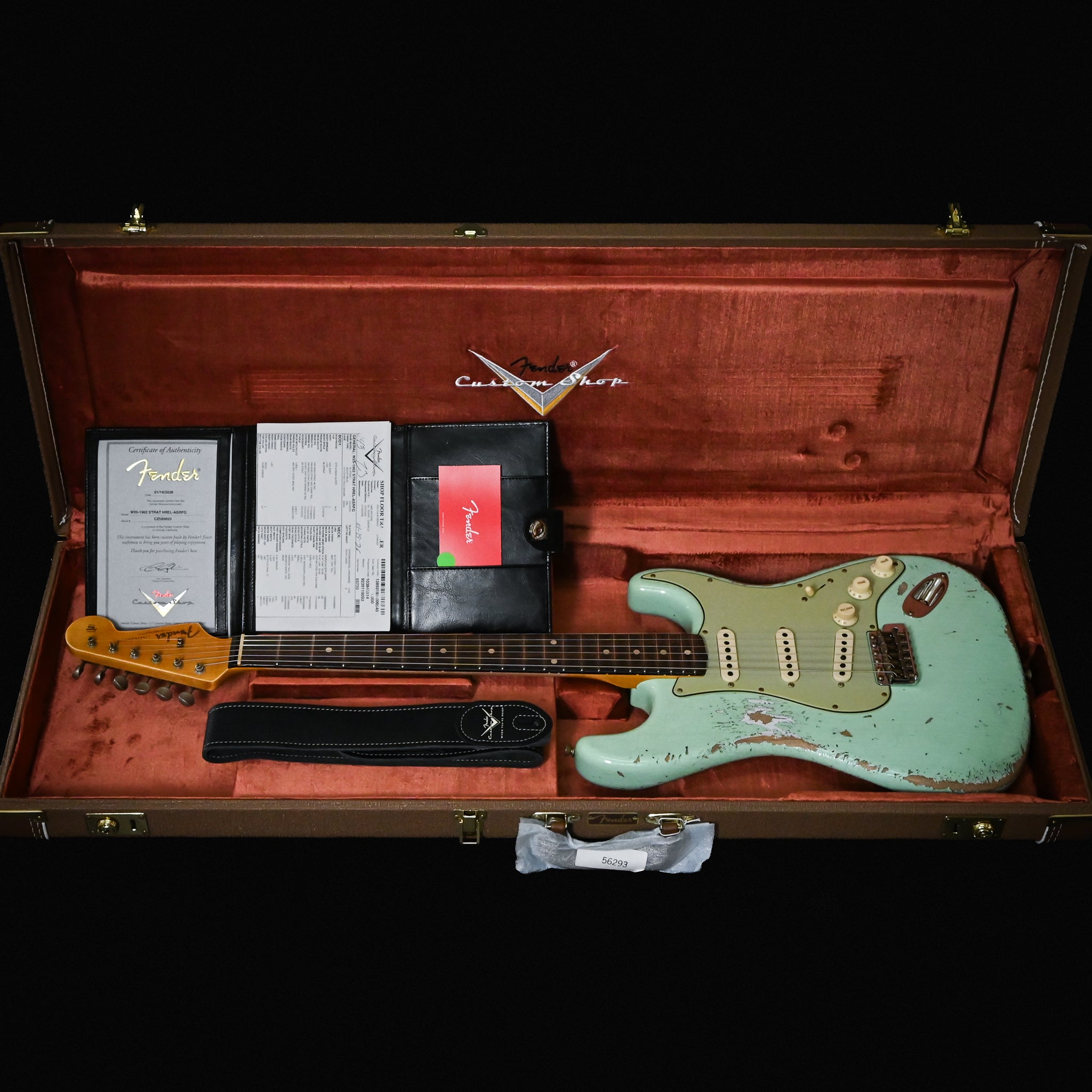 Fender Custom Shop Limited Edition 1962 Stratocaster w/ Handwound 60/63 Pickups, Heavy Relic- Aged Surf Green 2026 (CZ589653)