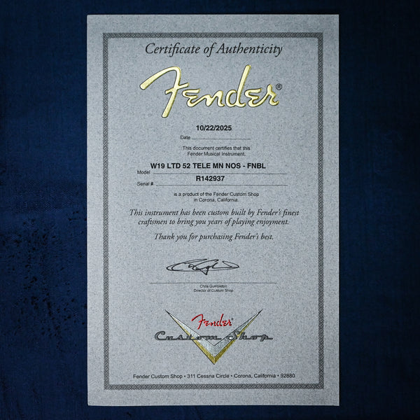 Fender Custom Shop Limited Edition '52 Telecaster NOS- Faded Nocaster Blonde 2025 (R142937)