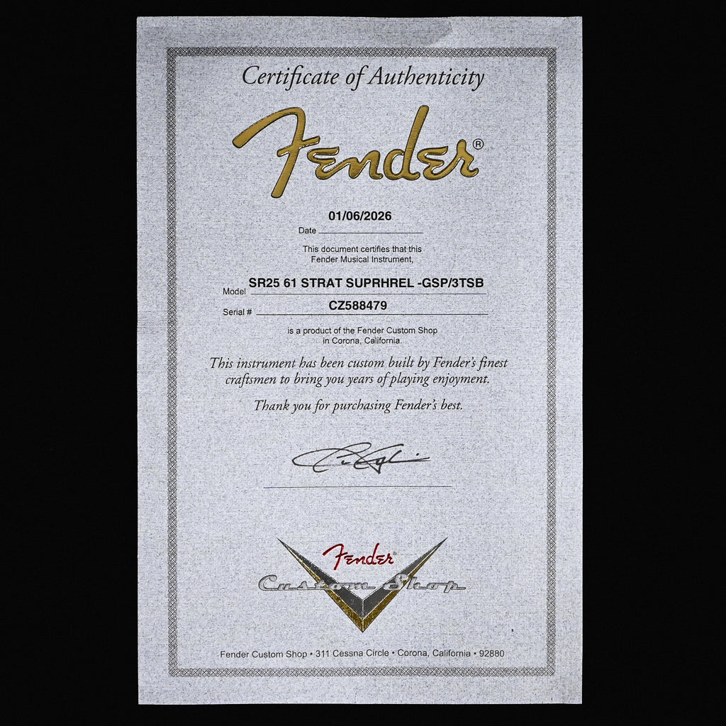Fender Custom Shop '61 Stratocaster Super Heavy Relic- Gold Sparkle/ 3 Color Sunburst 2026 (CZ588479)