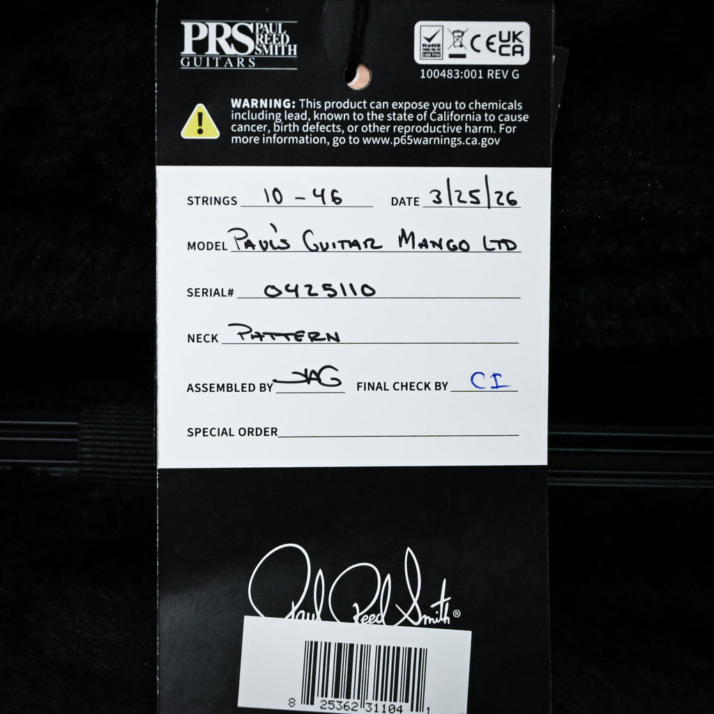 PRS Paul's Guitar Mango Top Limited Edition- Charcoal 2026 (0425110)