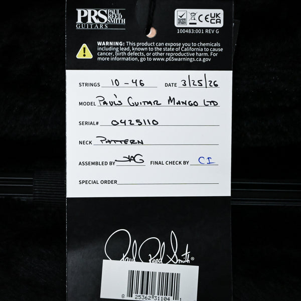 PRS Paul's Guitar Mango Top Limited Edition- Charcoal 2026 (0425110)