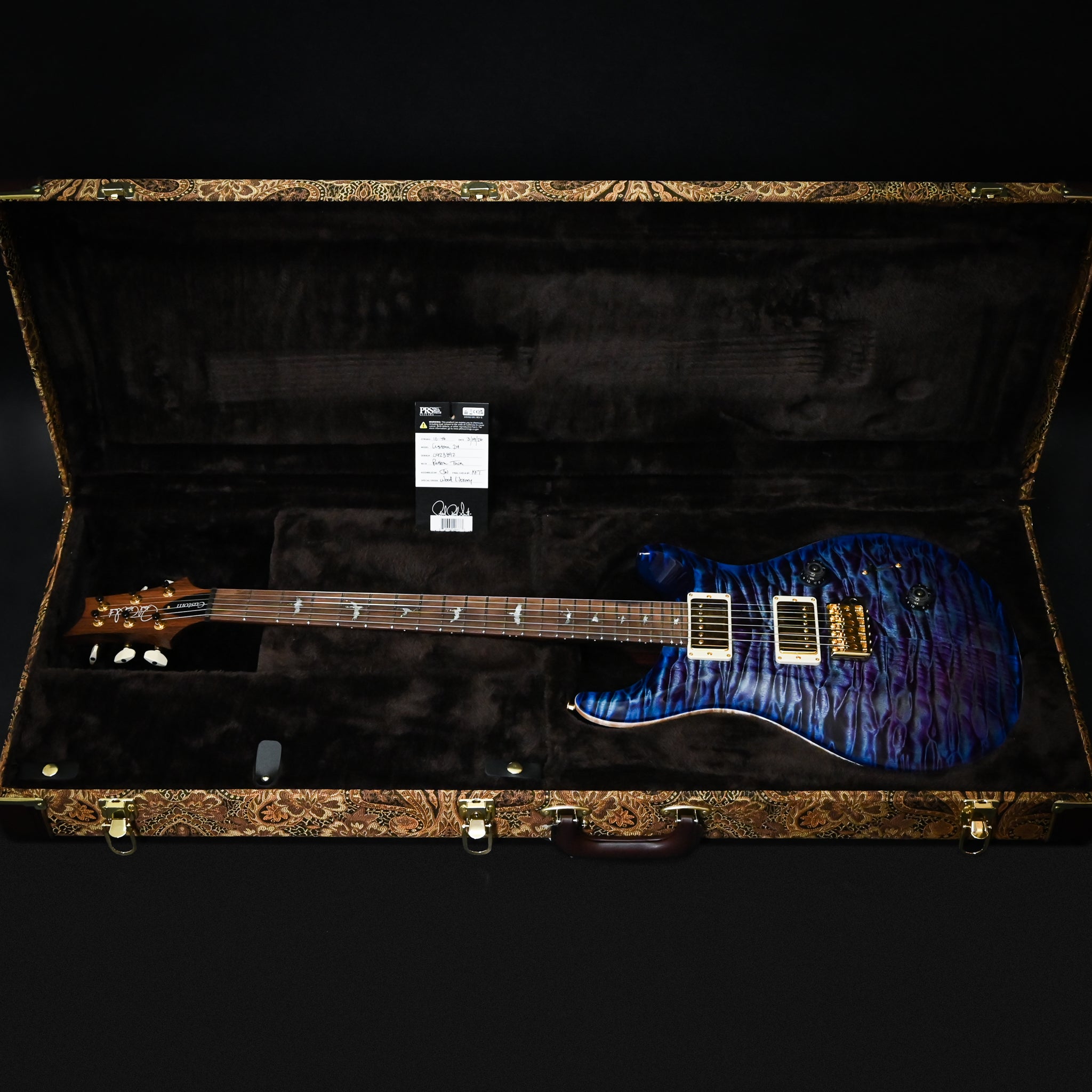 PRS Custom 24 Wood Library w/ 10-Top, Brazilian Rosewood, & 58/15 LT Pickups- Violet Blue Burst 2026 (0423892)