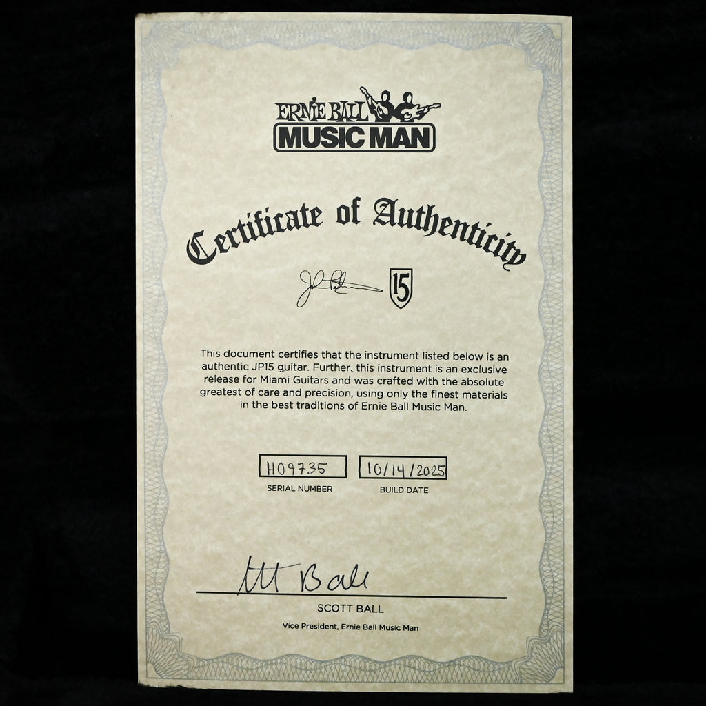 Ernie Ball Music Man JP15 John Petrucci Signature *Miami Guitar Exclusive* - Olallieberry Flame 2025 (H09735)