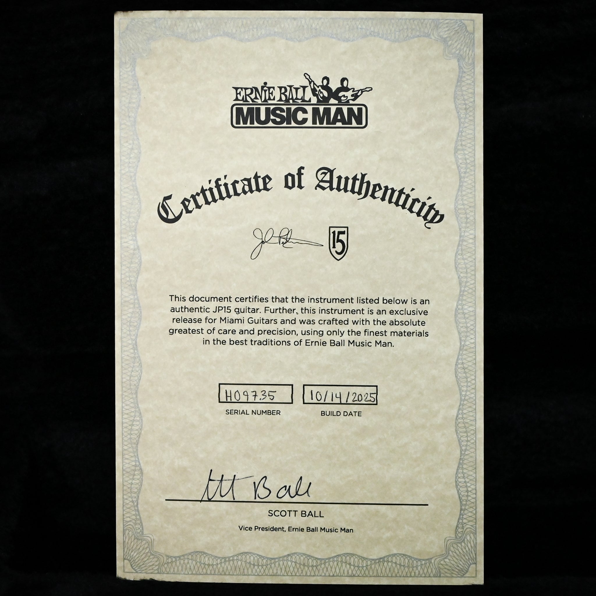 Ernie Ball Music Man JP15 John Petrucci Signature *Miami Guitar Exclusive* - Olallieberry Flame 2025 (H09735)