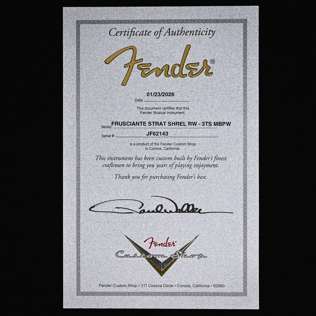 Fender Custom Shop Limited Edition Mastebuilt Paul Waller John Frusciante Stratocaster- 3 Color Sunburst 2026 (JF62143)