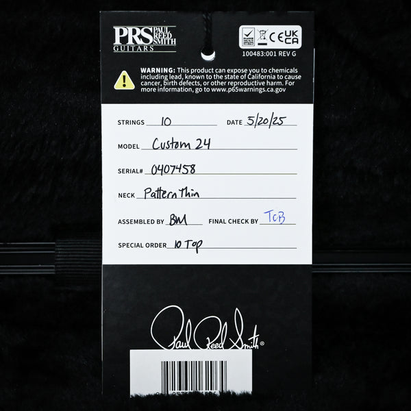 PRS Custom 24 w/ 10-Top & DMO Pickups- Faded Whale Blue 2025 (0407458)