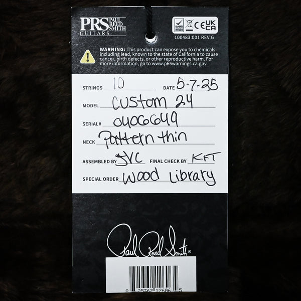 PRS Custom 24 Wood Library w/ 10-Top, Brazilian Rosewood, & DMO Pickups- Blue Fade 2025 (0406649)