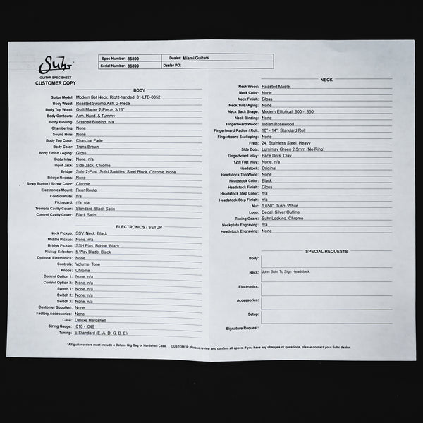 Suhr Modern Set-Neck Limited Edition- Charcoal Fade 2025 (86899)