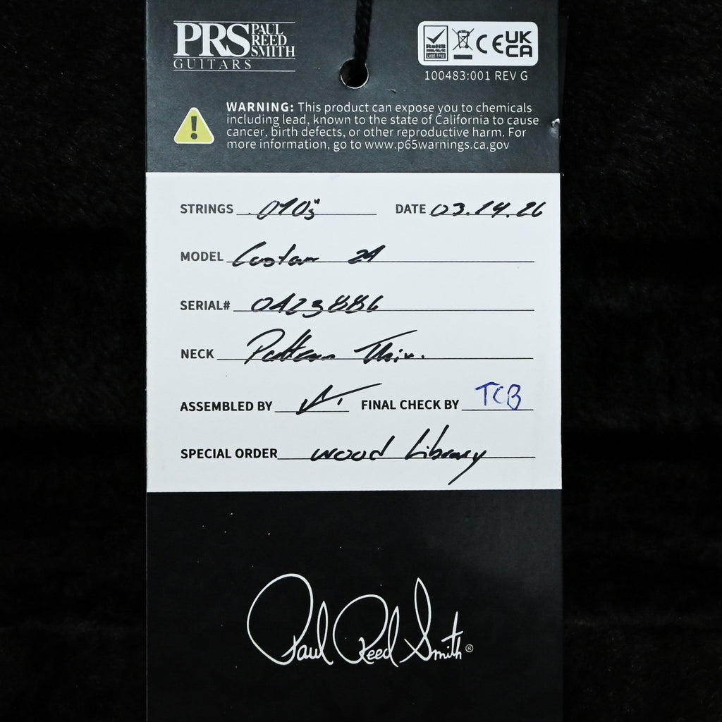 PRS Custom 24 Wood Library w/ 10-Top, Brazilian Rosewood, & 58/15 LT Pickups- Cobalt Smokeburst 2026 (0423886)