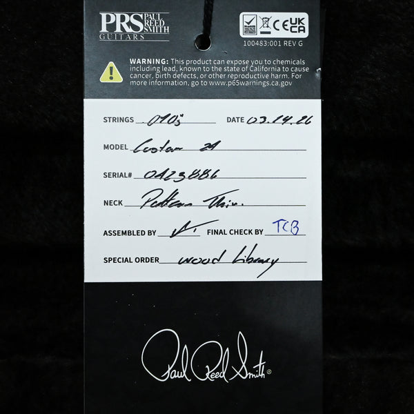 PRS Custom 24 Wood Library w/ 10-Top, Brazilian Rosewood, & 58/15 LT Pickups- Cobalt Smokeburst 2026 (0423886)