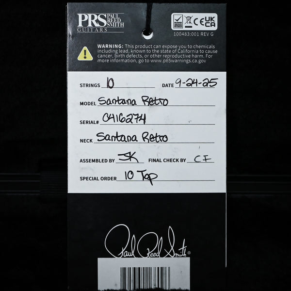 PRS Santana Retro w/ 10- Top Electric Guitar- Santana Yellow 2025 (0416274)