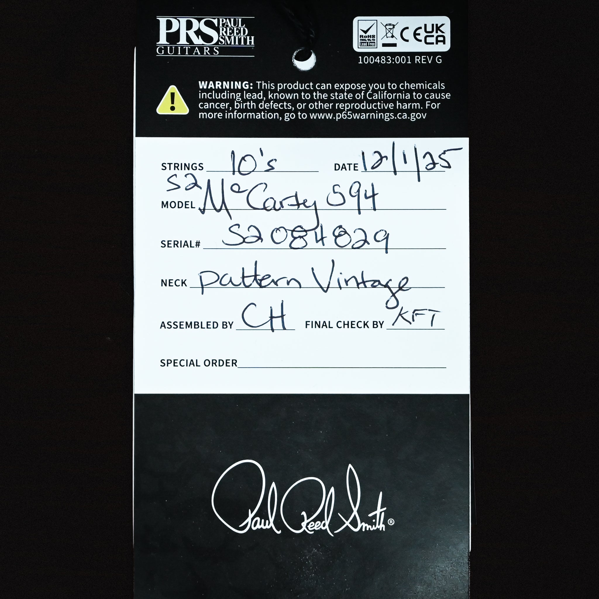 PRS S2 McCarty 594 Electric Guitar- Sprayer's Choice 2026 (S2084829)