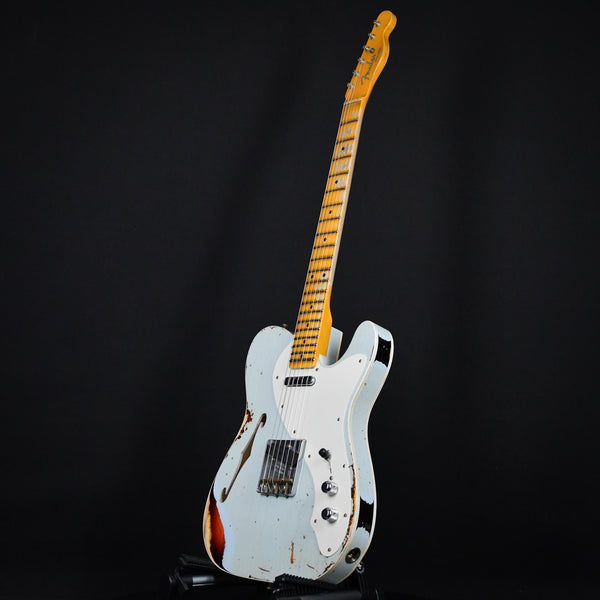 Fender Limited Edition '50s Tele Custom Thinline Heavy Relic Aged Sonic Blue Over 3 Color Sunburst (R124399)