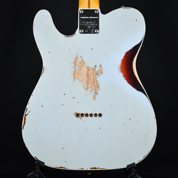 Fender Limited Edition '50s Tele Custom Thinline Heavy Relic Aged Sonic Blue Over 3 Color Sunburst (R124399)