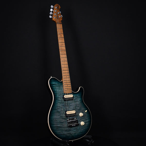 Ernie Ball Music Man Axis Super Sport Guitar Yucatan Blue Flame Top 2023 ( H04205 )