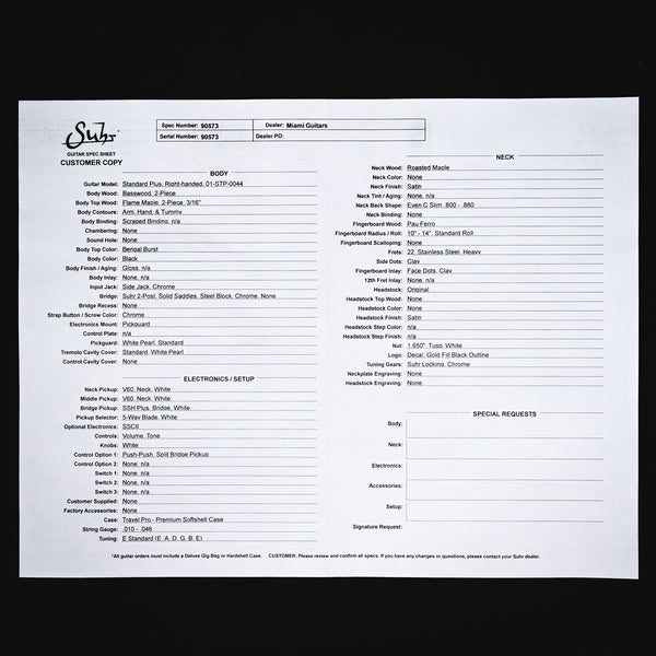 Suhr Standard Plus Electric Guitar- Bengal Burst 2025 (90573)