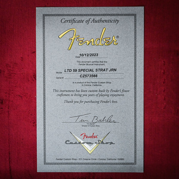 Fender Custom Shop '59 Special Stratocaster Journeyman- Aged Olympic White 2023 (CZ573566)