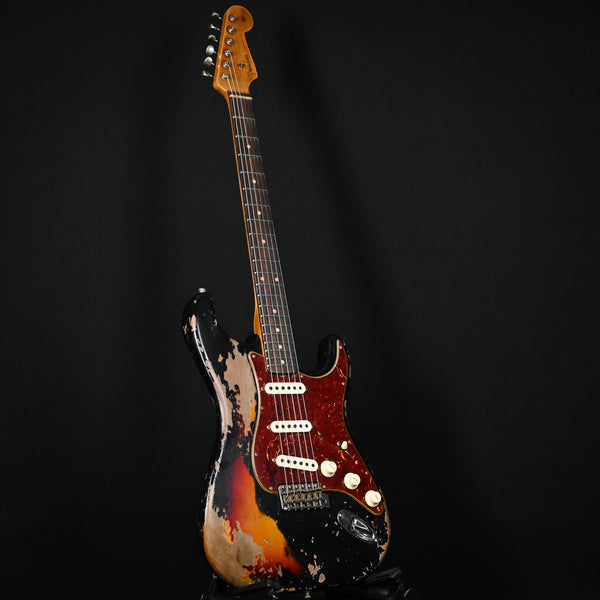 Fender Custom Shop Limited Edition Roasted '61 Stratocaster Super Heavy Relic- Aged Black/ 3 Color Sunburst 2024 (CZ581140)