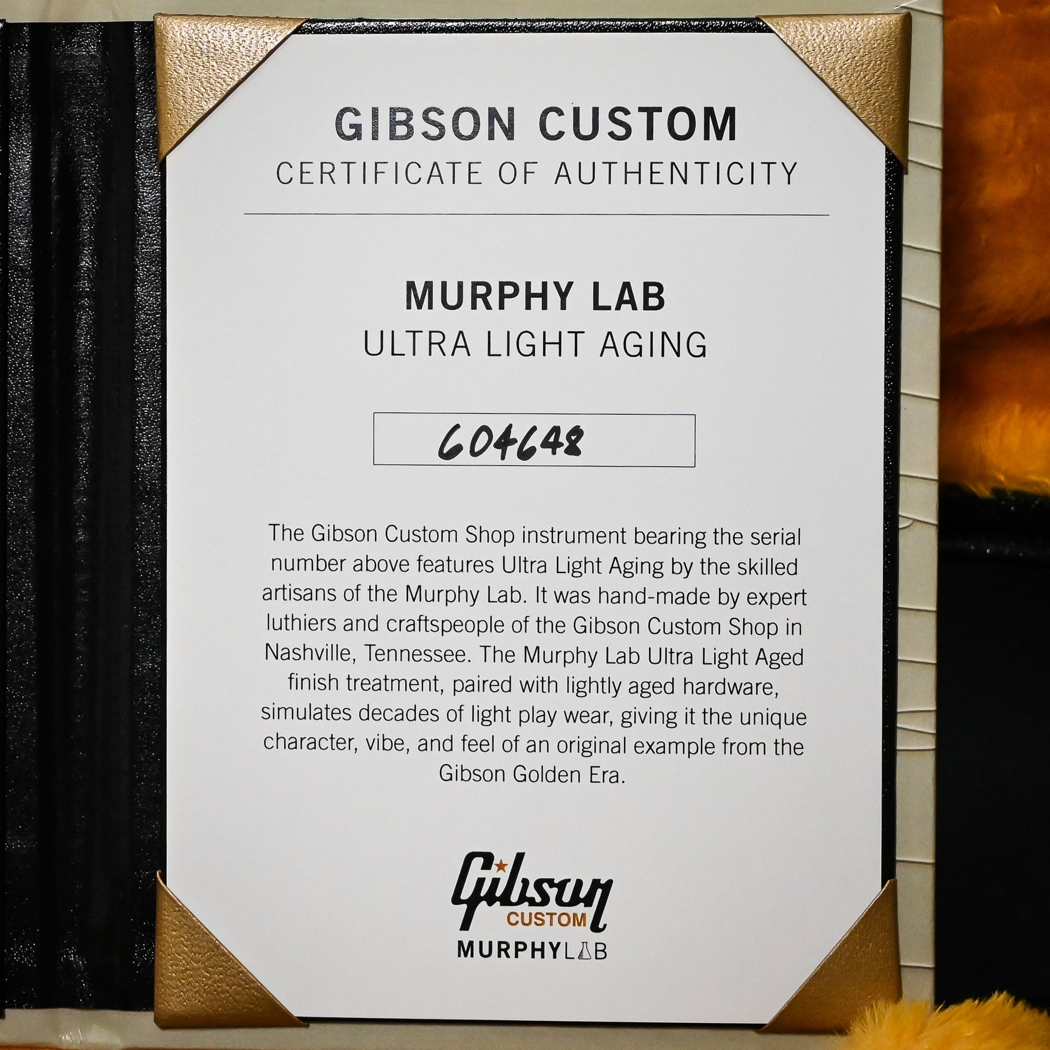 Gibson Custom 1968 Les Paul Custom Reissue w/ Gold Hardware Murphy Lab Ultra Light Aged- Ebony 2026 (604648)