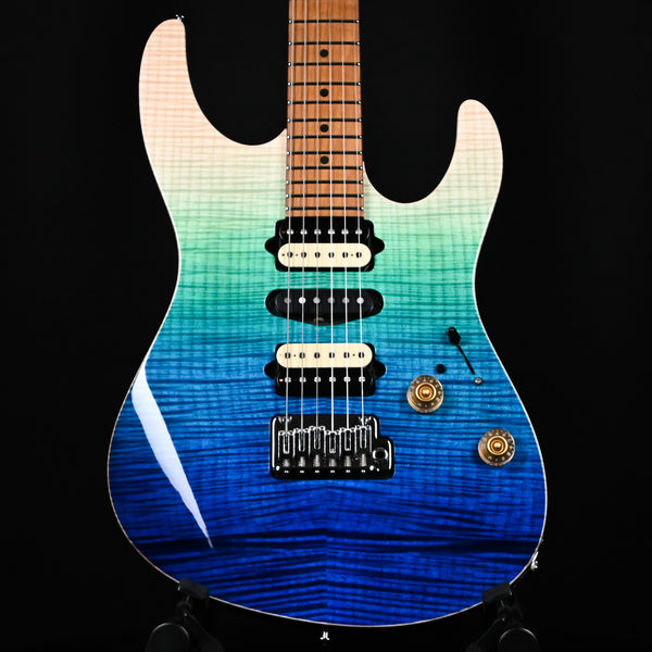 Suhr Custom Modern HSH Electric Guitar- Aqua Blue Gradient / Black (78518)