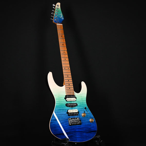 Suhr Custom Modern HSH Electric Guitar- Aqua Blue Gradient / Black (78518)