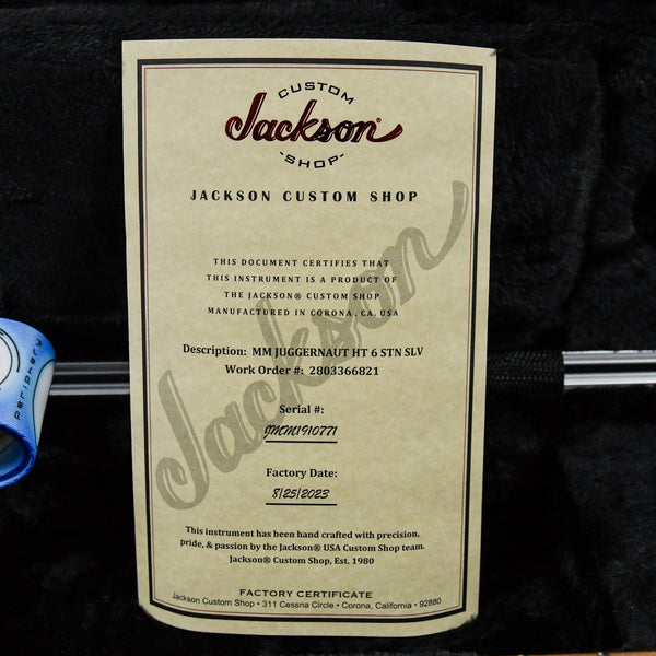 Jackson Custom Shop USA Misha Mansoor Signature Juggernaut HT6 Satin Silver (JMM1910771)