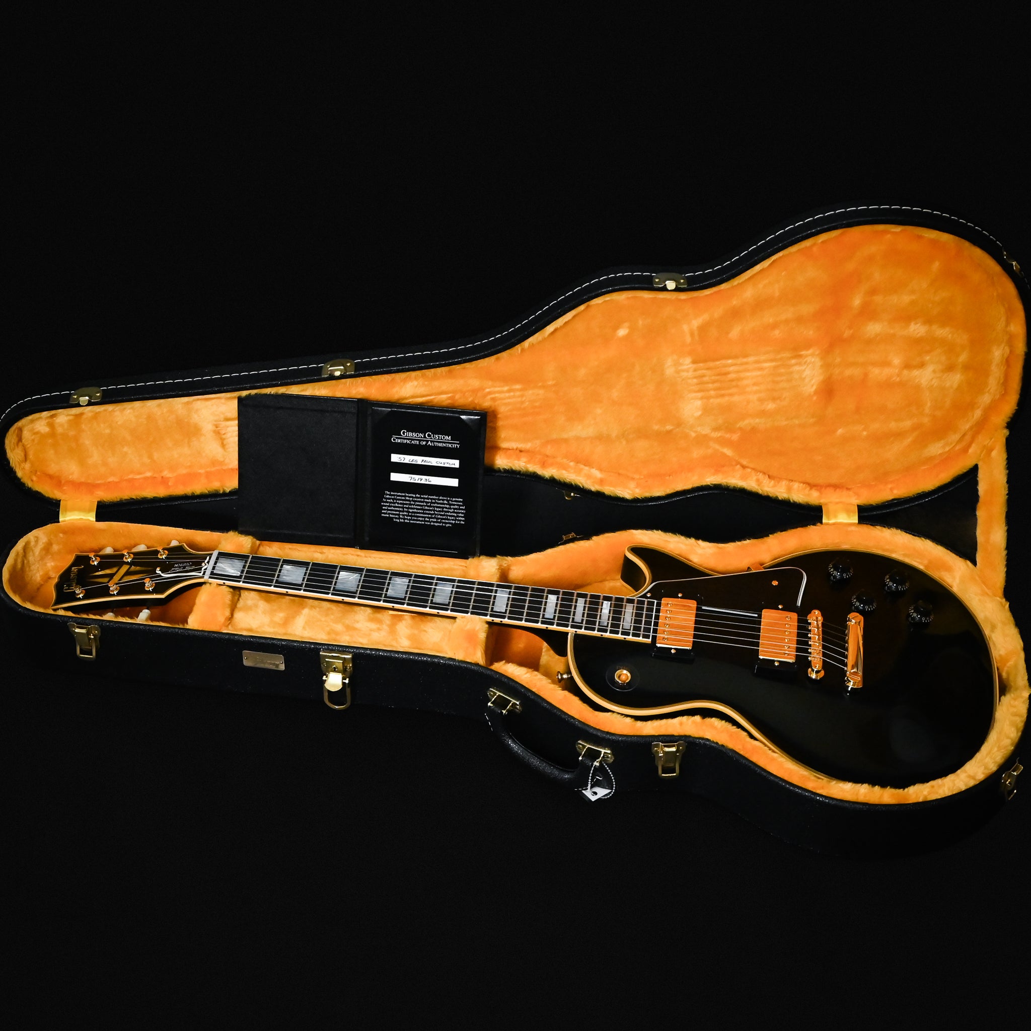 Gibson Custom 1957 Les Paul Custom Reissue w/ Gold Hardware VOS- Ebony 2025 (751936)