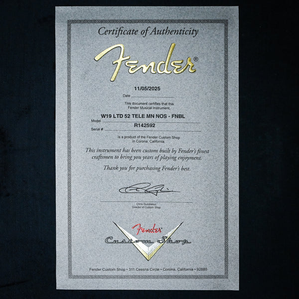 Fender Custom Shop Limited Edition '52 Telecaster NOS- Faded Nocaster Blonde 2025 (R142592)