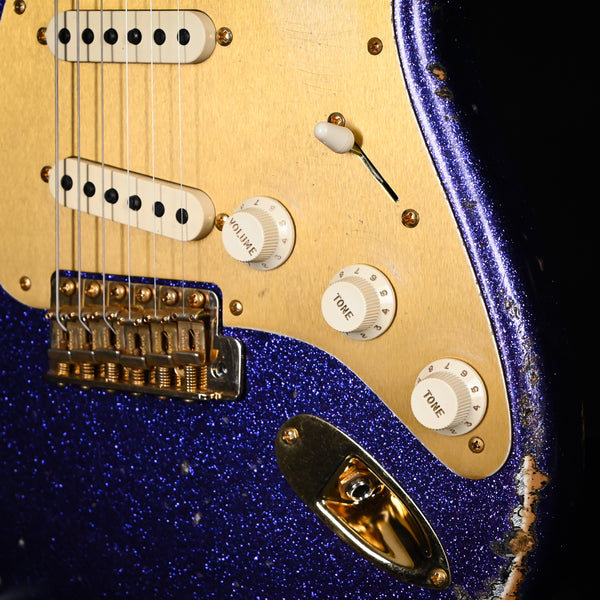 Fender Custom Shop 1962 Stratocaster w/ Gold Hardware Heavy Relic- Purple Sparkle / Black Paisley 2025 (R148652)