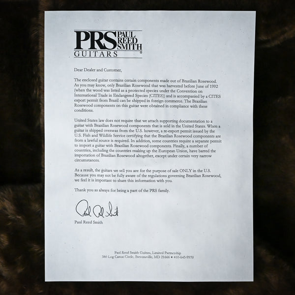 PRS Custom 24 Wood Library w/ 10-Top, Brazilian Rosewood, & DMO Pickups- Eriza Verde Smokeburst 2025 (0406652)