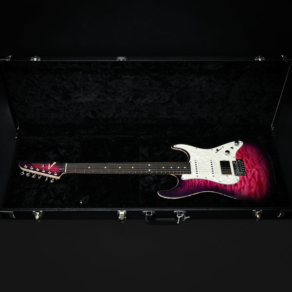 Tom Anderson Custom Drop Top Classic w/ Quilt Maple Top- Transparent Pink to Purple Burst w/ Binding 2025 (06-28-25P)