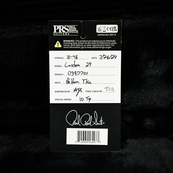 PRS Custom 24 10-Top Electric Guitar- Charcoal Burst (0387701)