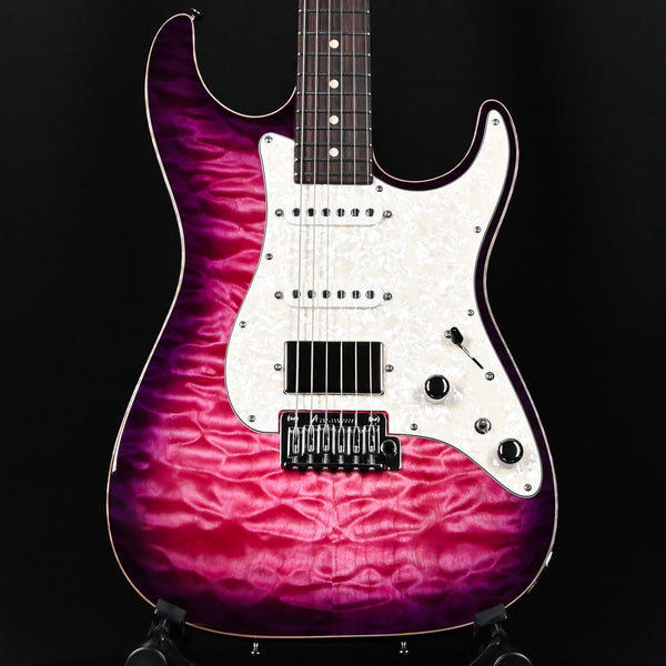 Tom Anderson Custom Drop Top Classic w/ Quilt Maple Top- Transparent Pink to Purple Burst w/ Binding 2025 (06-28-25P)