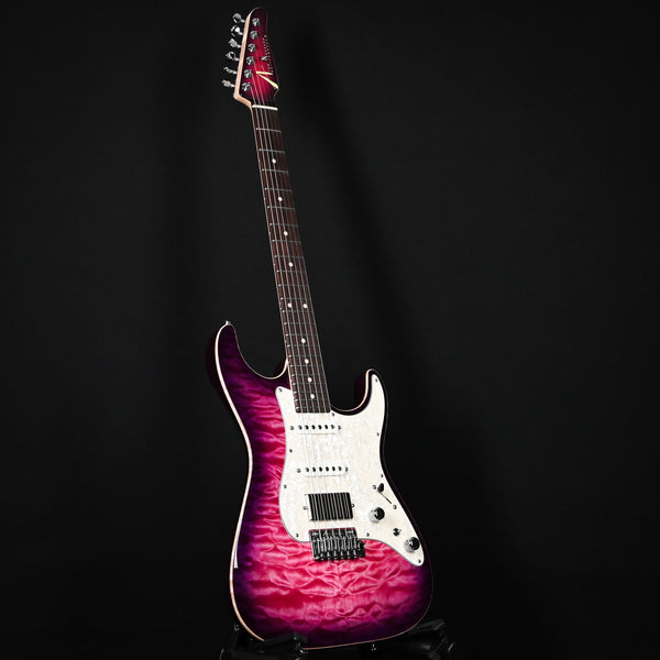 Tom Anderson Custom Drop Top Classic w/ Quilt Maple Top- Transparent Pink to Purple Burst w/ Binding 2025 (06-28-25P)