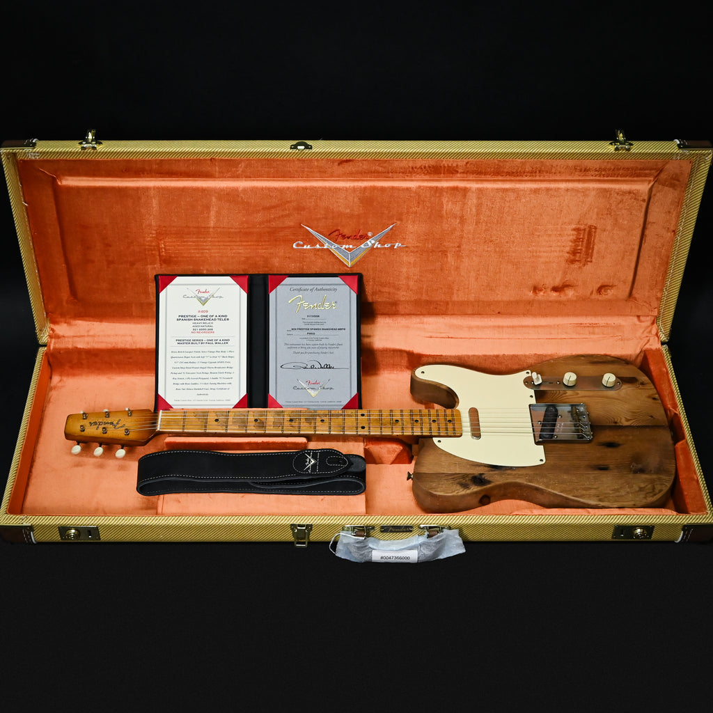 Fender Custom Shop PRESTIGE-ONE OF A KIND Masterbuilt Paul Waller Spanish Snakehead Telecaster Heavy Relic- Aged Natural 2026 (PW532)