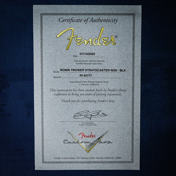 Fender Custom Shop Robin Trower Signature Stratocaster NOS- Black 2025 (R145777)