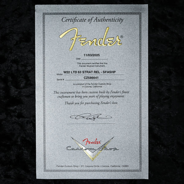 Fender Custom Shop Limited Edition '63 Stratocaster Relic- Super Faded Aged Shell Pink 2025 (CZ586641)