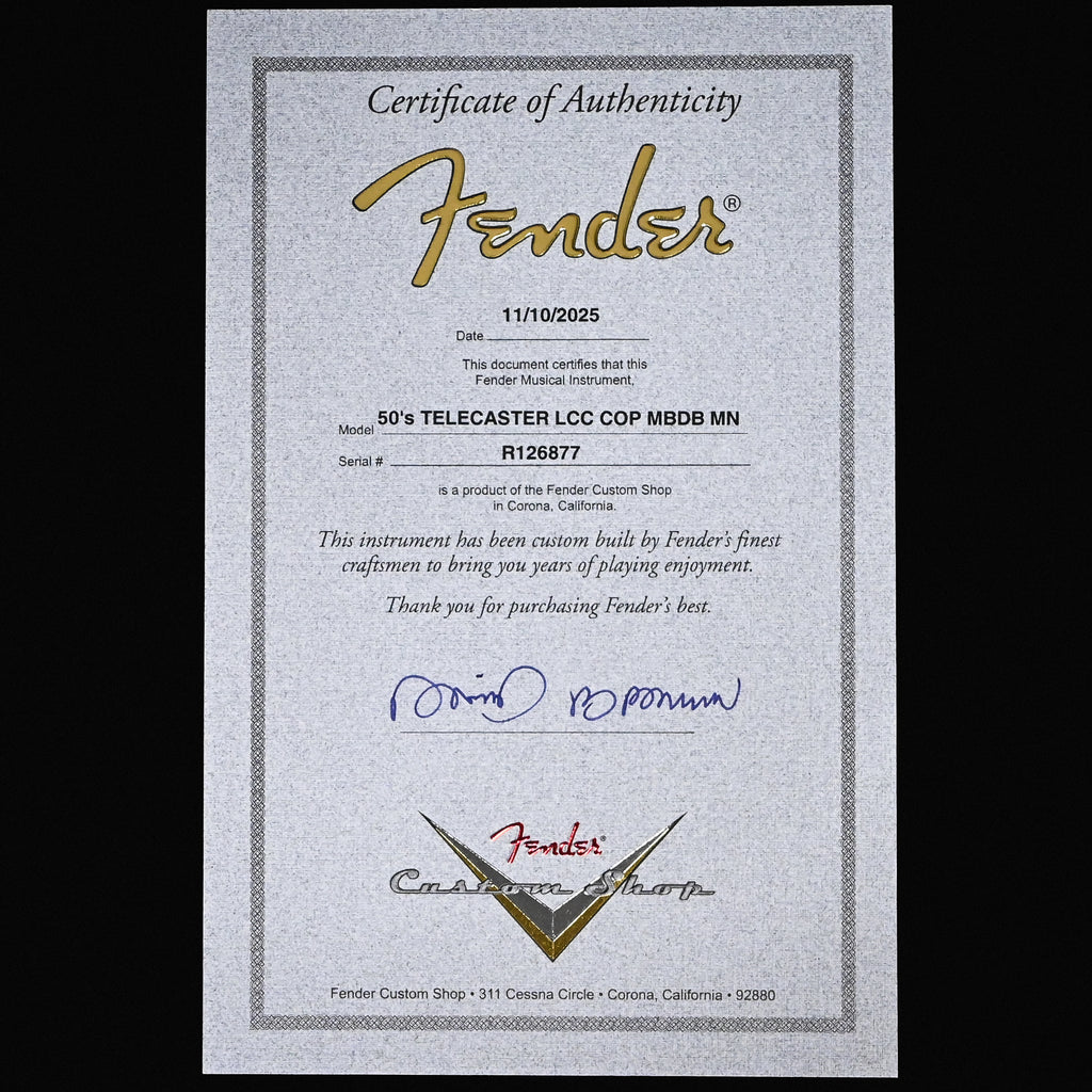 Fender Custom Shop Masterbuilt David Brown 50's Telecaster Deluxe Closet Classic- Copper 2025 (R126877)