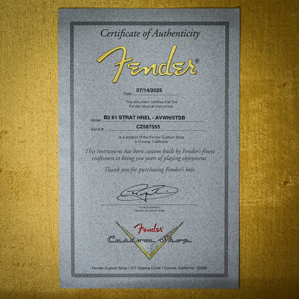 Fender Custom Shop '61 Stratocaster Heavy Relic- Aged Vintage White/ 3 Color Sunburst 2025 (CZ587555)