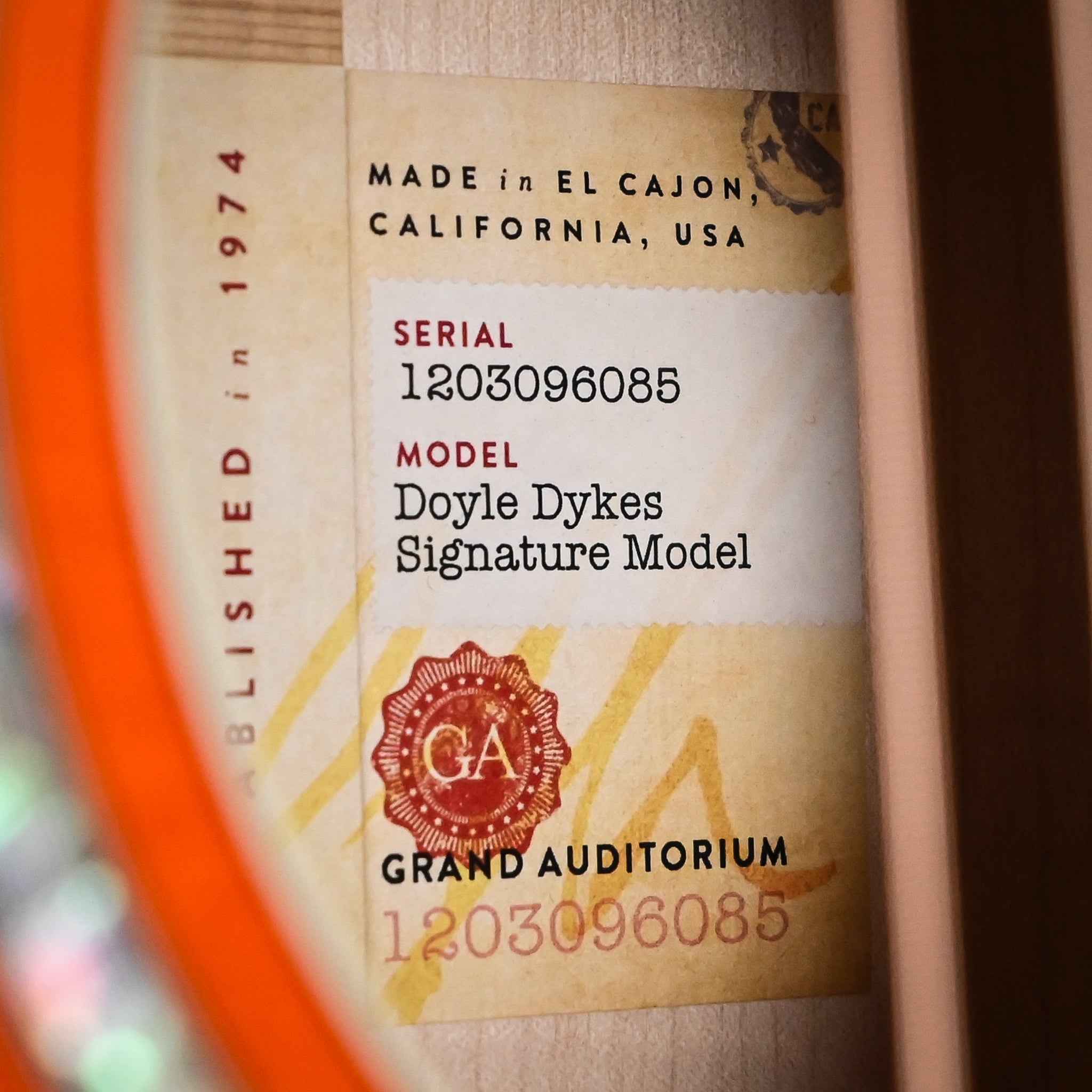 Taylor Doyle Dykes Signature Model w/ Sitka Spruce Top & Big Leaf Maple Back and Sides Acoustic/ Electric- Translucent Orange 2026 (1203096085)