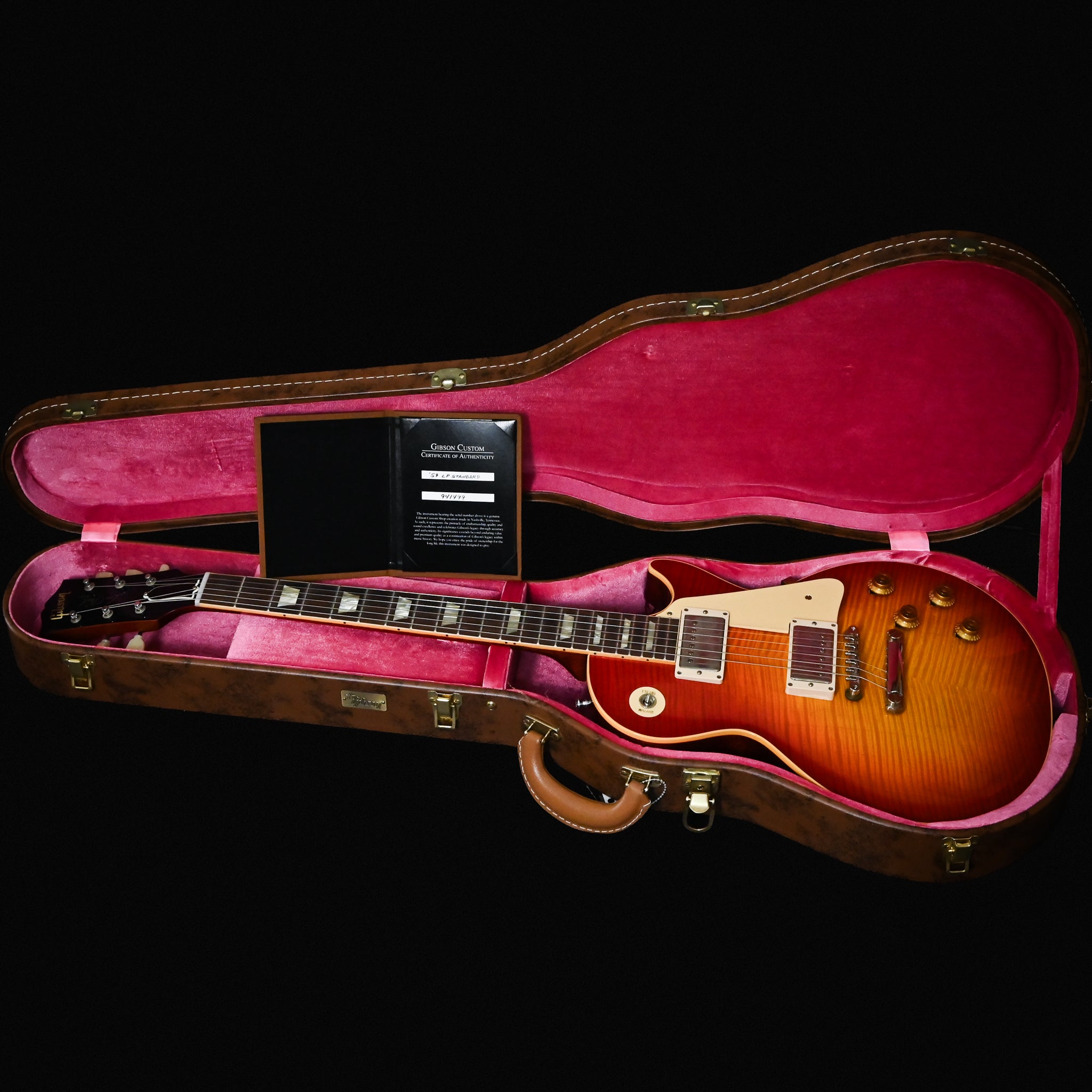 Gibson Custom 1959 Les Paul Standard Reissue VOS- Washed Cherry Sunburst 2024 Amazing Flame Top, 8 lbs 8.8 oz(941499) Used – Mint
